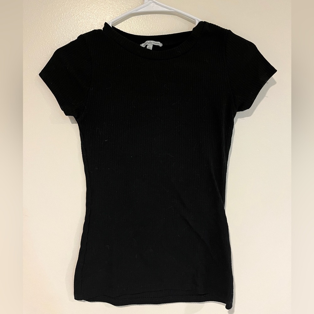 Black Ribbed Dress Shirt